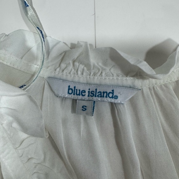 Blue Island White & Blue Rickrack Boho Beach Coverup Dress Size Small - Picture 5 of 16